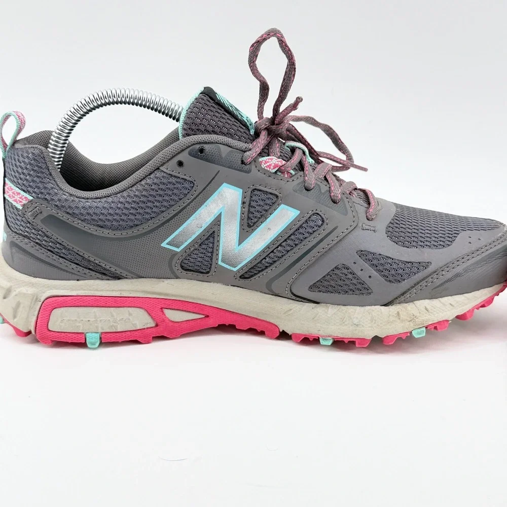 New Balance 412 v3 Womens Trail Running Shoes Grey Pink Teal WTE412H3 Size 9.5 D